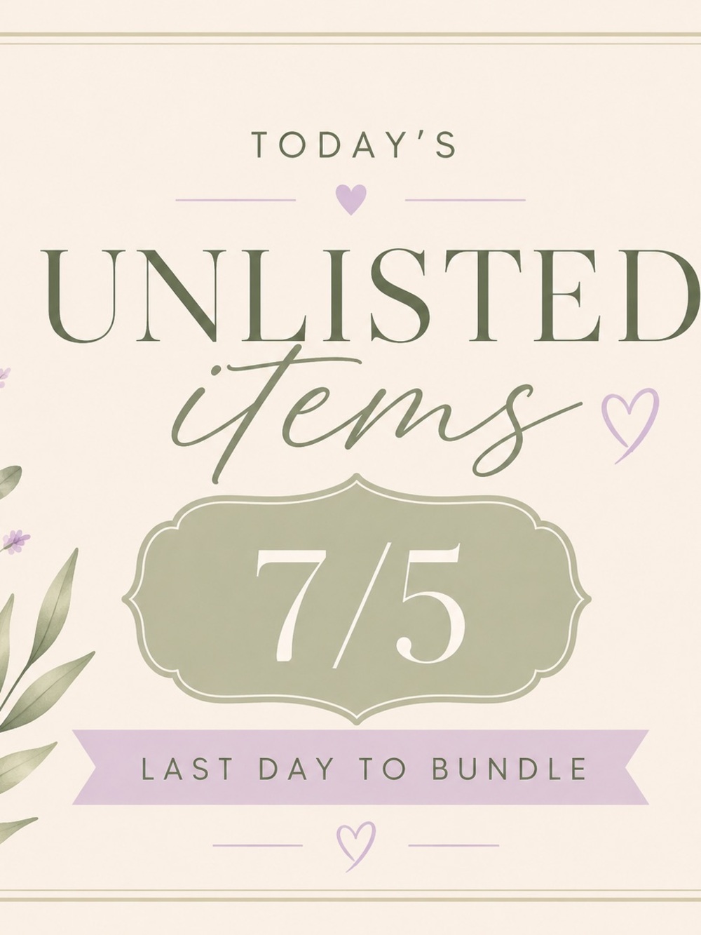 7/5 Unlisted Item #51-100